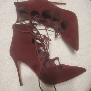 Steve Madden Burgundy Lace-Up Heels